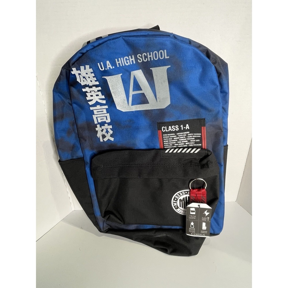My Hero Academia Backpack School‎ Bag Blue Bioworld NEW